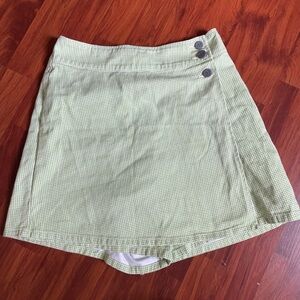 Vintage Green & White Gingham Skort